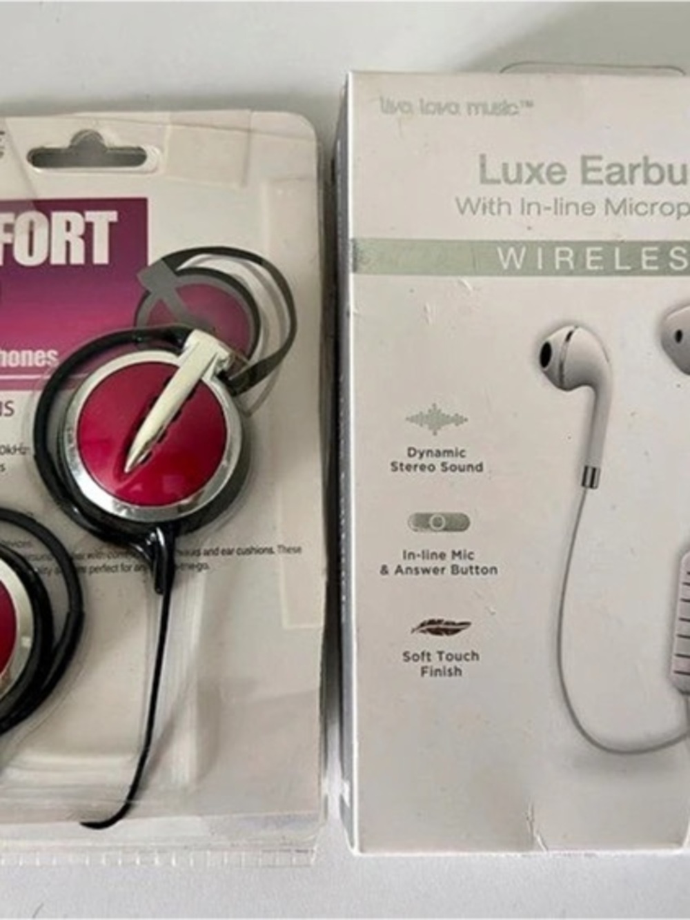 Vibe Comfort Clip Stereo Headphones Pink Clip-On Headphones NWT vintage